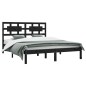 Giroletto Nero Legno Massello di Pino 180x200 cm 6FT Super King