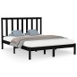 Giroletto Nero in Legno Massello 150x200 cm 5FT King Size Giroletto Nero in Legno Massello 150x200 cm 5FT King Size