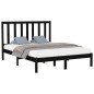 Giroletto Nero in Legno Massello 150x200 cm 5FT King Size Giroletto Nero in Legno Massello 150x200 cm 5FT King Size