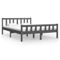Giroletto Grigio in Legno Massello 135x190 cm 4FT6 Double Giroletto Grigio in Legno Massello 135x190 cm 4FT6 Double