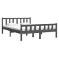 Giroletto Grigio in Legno Massello 135x190 cm 4FT6 Double Giroletto Grigio in Legno Massello 135x190 cm 4FT6 Double