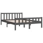 Giroletto Grigio in Legno Massello 135x190 cm 4FT6 Double Giroletto Grigio in Legno Massello 135x190 cm 4FT6 Double