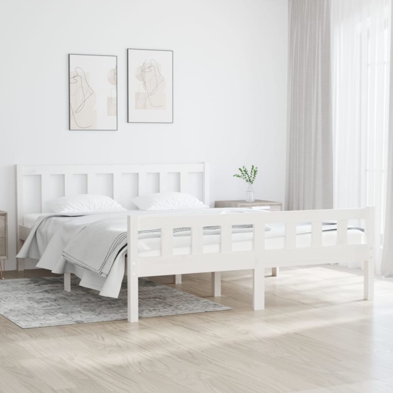 Giroletto Bianco in Legno Massello 120x190 cm 4FT Small Double