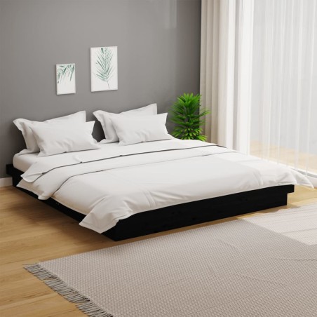 Giroletto Nero in Legno Massello 160x200 cm