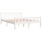 Giroletto Bianco in Legno Massello 135x190 cm 4FT6 Double Giroletto Bianco in Legno Massello 135x190 cm 4FT6 Double