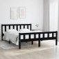 Giroletto Nero in Legno Massello 150x200 cm 5FT King Size Giroletto Nero in Legno Massello 150x200 cm 5FT King Size