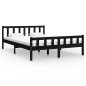 Giroletto Nero in Legno Massello 150x200 cm 5FT King Size Giroletto Nero in Legno Massello 150x200 cm 5FT King Size