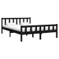 Giroletto Nero in Legno Massello 150x200 cm 5FT King Size Giroletto Nero in Legno Massello 150x200 cm 5FT King Size