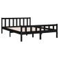 Giroletto Nero in Legno Massello 150x200 cm 5FT King Size Giroletto Nero in Legno Massello 150x200 cm 5FT King Size