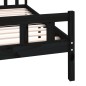 Giroletto Nero in Legno Massello 150x200 cm 5FT King Size Giroletto Nero in Legno Massello 150x200 cm 5FT King Size