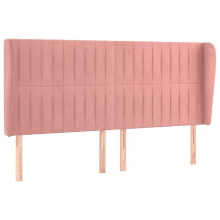 Testiera ad Orecchio Rosa 163x23x118/128 cm in Velluto