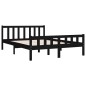 Giroletto Nero in Legno Massello 120x190 cm 4FT Small Double Giroletto Nero in Legno Massello 120x190 cm 4FT Small Double