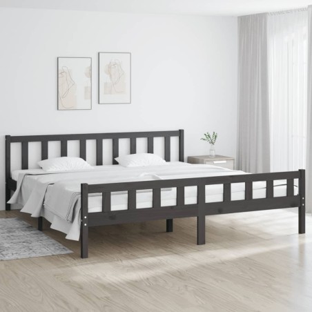 Giroletto Grigio in Legno Massello 180x200 cm 6FT Super King