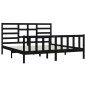 Giroletto Nero in Legno Massello 180x200 cm 6FT Super King Giroletto Nero in Legno Massello 180x200 cm 6FT Super King