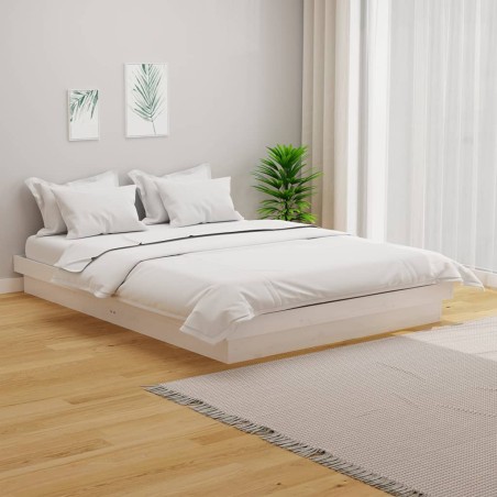 Giroletto Bianco in Legno Massello 135x190 cm 4FT6 Double