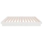 Giroletto Bianco in Legno Massello 135x190 cm 4FT6 Double Giroletto Bianco in Legno Massello 135x190 cm 4FT6 Double