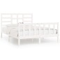 Giroletto Bianco in Legno Massello 150x200 cm 5FT King Size Giroletto Bianco in Legno Massello 150x200 cm 5FT King Size