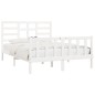 Giroletto Bianco in Legno Massello 150x200 cm 5FT King Size Giroletto Bianco in Legno Massello 150x200 cm 5FT King Size