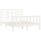 Giroletto Bianco in Legno Massello 150x200 cm 5FT King Size Giroletto Bianco in Legno Massello 150x200 cm 5FT King Size