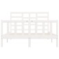 Giroletto Bianco in Legno Massello 150x200 cm 5FT King Size Giroletto Bianco in Legno Massello 150x200 cm 5FT King Size