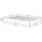 Giroletto Nero Legno Massello 135x190 cm 4FT6 Double Giroletto Nero Legno Massello 135x190 cm 4FT6 Double