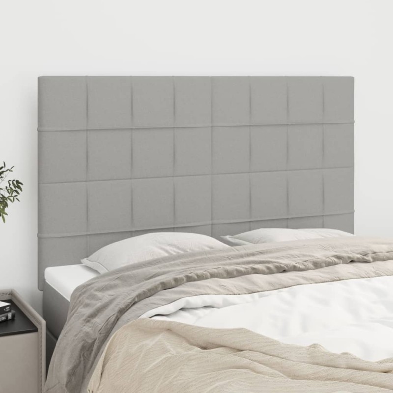 Testiere 4 pz Grigio Chiaro 72x5x78/88 cm in Tessuto Testiere 4 pz Grigio Chiaro 72x5x78/88 cm in Tessuto