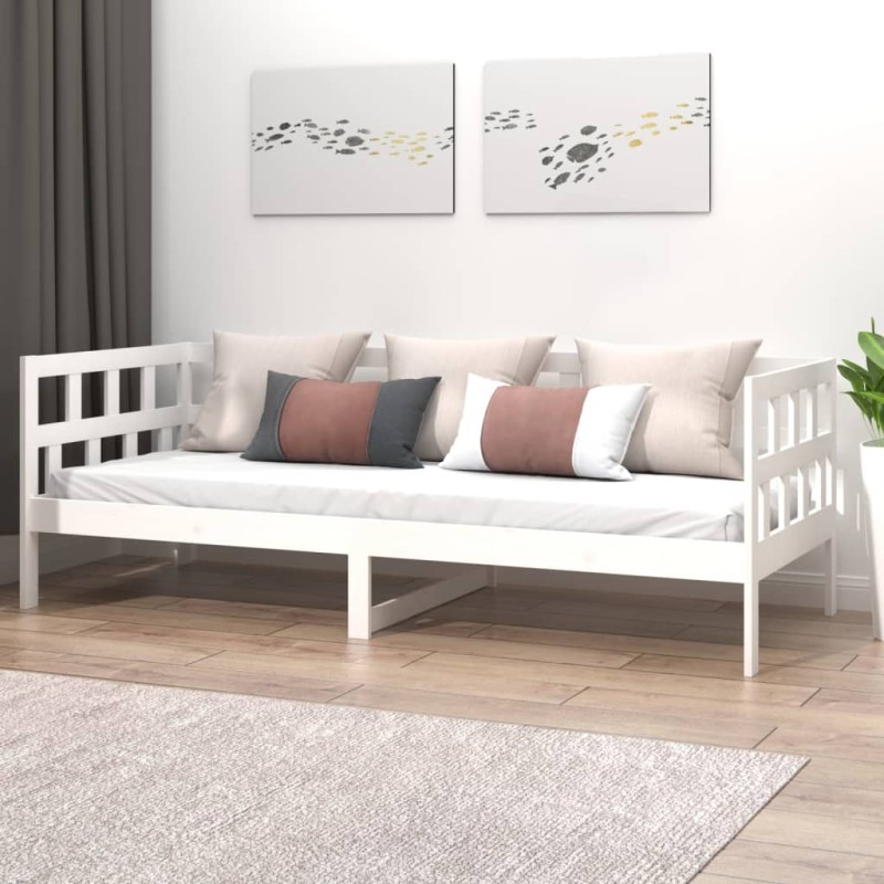 Dormeuse Bianca in Legno Massello di Pino 90x190 cm Dormeuse Bianca in Legno Massello di Pino 90x190 cm