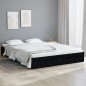 Giroletto Nero in Legno Massello 135x190 cm 4FT6 Double Giroletto Nero in Legno Massello 135x190 cm 4FT6 Double
