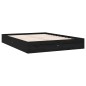Giroletto Nero in Legno Massello 135x190 cm 4FT6 Double Giroletto Nero in Legno Massello 135x190 cm 4FT6 Double