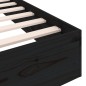 Giroletto Nero in Legno Massello 135x190 cm 4FT6 Double Giroletto Nero in Legno Massello 135x190 cm 4FT6 Double
