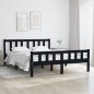 Giroletto Nero in Legno Massello 135x190 cm 4FT6 Double Giroletto Nero in Legno Massello 135x190 cm 4FT6 Double