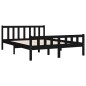 Giroletto Nero in Legno Massello 135x190 cm 4FT6 Double Giroletto Nero in Legno Massello 135x190 cm 4FT6 Double