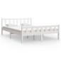 Giroletto Bianco in Legno Massello 150x200 cm 5FT King Size Giroletto Bianco in Legno Massello 150x200 cm 5FT King Size