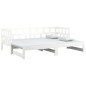 Dormeuse Estraibile Bianca Legno Massello di Pino 2x(80x200) cm Dormeuse Estraibile Bianca Legno Massello di Pino 2x(80x200) cm