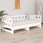 Dormeuse Estraibile Bianca Legno Massello di Pino 2x(80x200) cm Dormeuse Estraibile Bianca Legno Massello di Pino 2x(80x200) cm