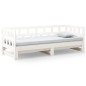 Dormeuse Estraibile Bianca Legno Massello di Pino 2x(80x200) cm Dormeuse Estraibile Bianca Legno Massello di Pino 2x(80x200) cm