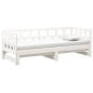 Dormeuse Estraibile Bianca Legno Massello di Pino 2x(80x200) cm Dormeuse Estraibile Bianca Legno Massello di Pino 2x(80x200) cm