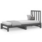 Dormeuse Estraibile Grigia 2x(90x190) cm Legno Massello di Pino Dormeuse Estraibile Grigia 2x(90x190) cm Legno Massello di Pino