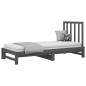 Dormeuse Estraibile Grigia 2x(90x190) cm Legno Massello di Pino Dormeuse Estraibile Grigia 2x(90x190) cm Legno Massello di Pino