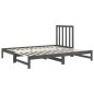 Dormeuse Estraibile Grigia 2x(90x190) cm Legno Massello di Pino Dormeuse Estraibile Grigia 2x(90x190) cm Legno Massello di Pino