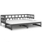 Dormeuse Estraibile Grigia Legno Massello di Pino 2x(80x200) cm Dormeuse Estraibile Grigia Legno Massello di Pino 2x(80x200) cm