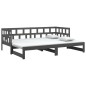 Dormeuse Estraibile Grigia Legno Massello di Pino 2x(80x200) cm Dormeuse Estraibile Grigia Legno Massello di Pino 2x(80x200) cm