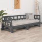 Dormeuse Estraibile Grigia Legno Massello di Pino 2x(80x200) cm Dormeuse Estraibile Grigia Legno Massello di Pino 2x(80x200) cm