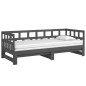 Dormeuse Estraibile Grigia Legno Massello di Pino 2x(80x200) cm Dormeuse Estraibile Grigia Legno Massello di Pino 2x(80x200) cm