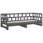 Dormeuse Estraibile Grigia Legno Massello di Pino 2x(80x200) cm Dormeuse Estraibile Grigia Legno Massello di Pino 2x(80x200) cm