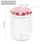 Vaso Marmellata in Vetro Coperchio Bianco e Rosso 48 pz 230 ml Vaso Marmellata in Vetro Coperchio Bianco e Rosso 48 pz 230 ml