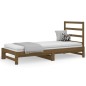 Dormeuse Estraibile Miele 2x(90x190) cm Legno Massello di Pino