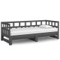 Dormeuse Estraibile Grigia Legno Massello di Pino 2x(90x200) cm Dormeuse Estraibile Grigia Legno Massello di Pino 2x(90x200) cm