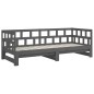 Dormeuse Estraibile Grigia Legno Massello di Pino 2x(90x200) cm Dormeuse Estraibile Grigia Legno Massello di Pino 2x(90x200) cm