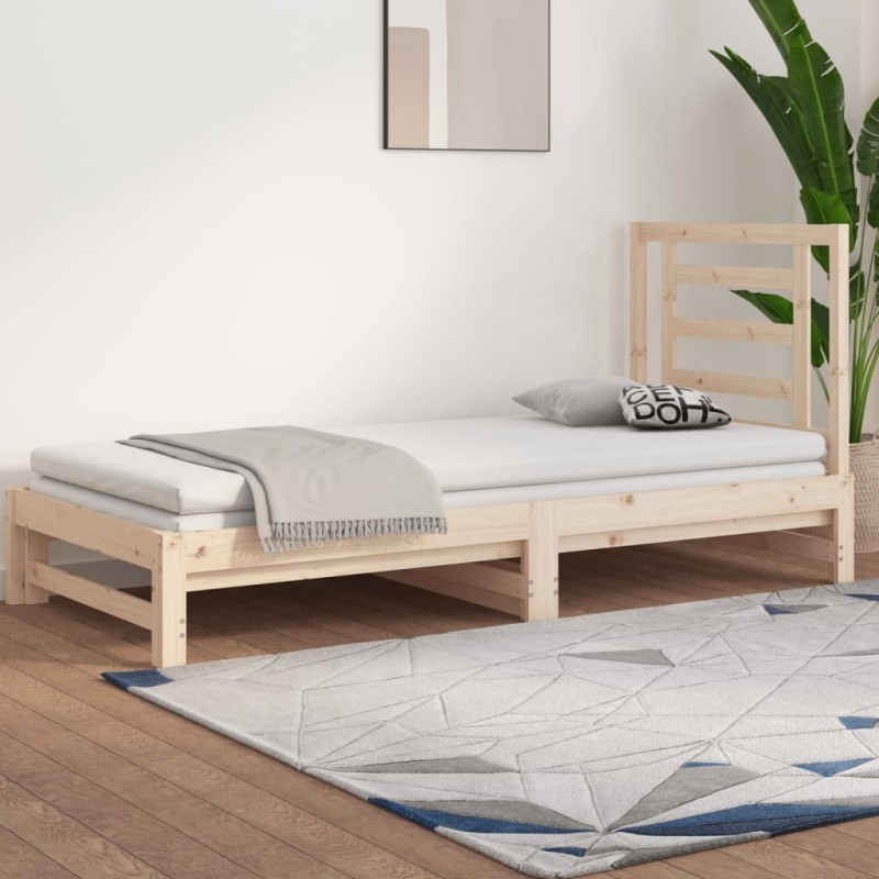 Dormeuse Estraibile 2x(90x200) cm in Legno Massello di Pino Dormeuse Estraibile 2x(90x200) cm in Legno Massello di Pino